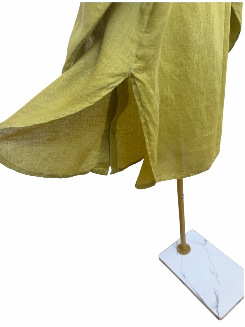 CP SHADES 100% linen button down olive tunic OVERSIZED relaxed button cuff XS - Picture 3 of 4